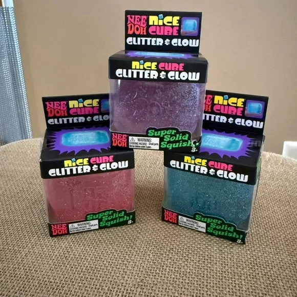 New! NeeDoh Nice Cube Glitter & Glow Sensory Fidget Novelty Toy~ BLUE - Picture 4 of 4